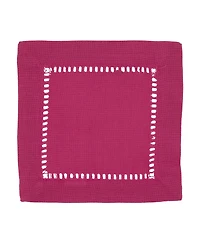 Saro Lifestyle Hemstitched Border Cocktail Napkin Set of 12