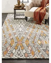 Simply Woven Anastasia R8476 Tangerine Area Rug