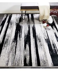 Simply Woven Hadlee R3338 Black Rug