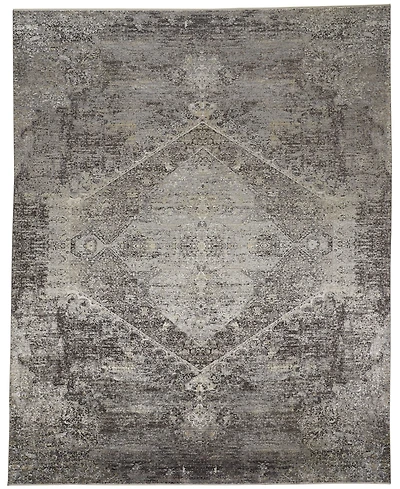 Feizy Sarrant R3963 Charcoal 2'8" x 12' Runner Rug
