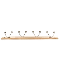 Spectrum Stratford Wall Mount 4-Double Hook Wood Rack