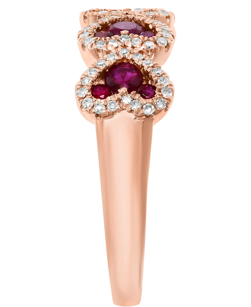 Lali Jewels Ruby (5/8 ct. t.w.) & Diamond (1/5 Heart Ring 14k Rose Gold (Also available Sapphire)