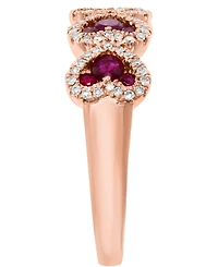 Lali Jewels Ruby (5/8 ct. t.w.) & Diamond (1/5 Heart Ring 14k Rose Gold (Also available Sapphire)