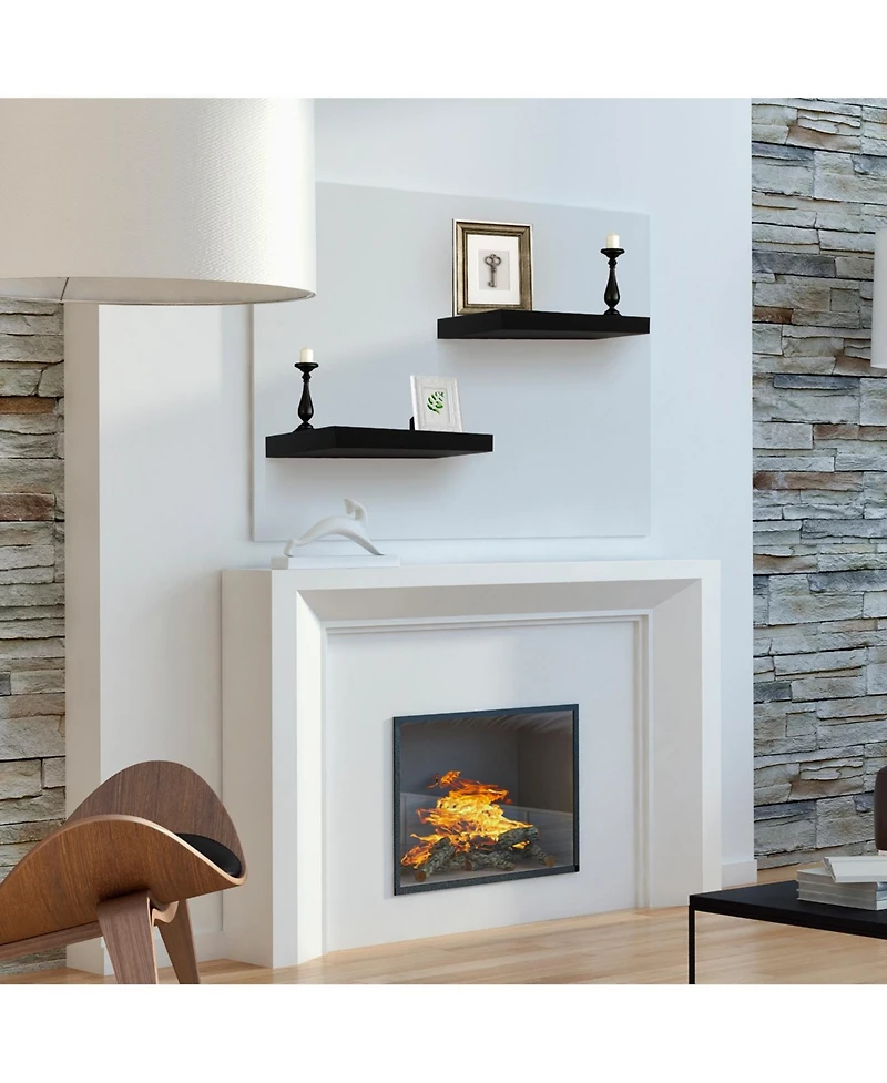 Sorbus 2 Pack 24 Inch Wall Mounted Floating Shelves for Bedroom, Decor, Kitchen