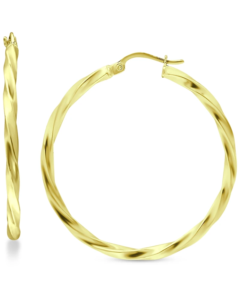 Giani Bernini Large Twist Hoop Earrings in 18k Gold-Plated Sterling Silver, 60mm, Created for Macy's