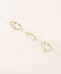 Ettika Crystal Poppy Adjustable Ring Set