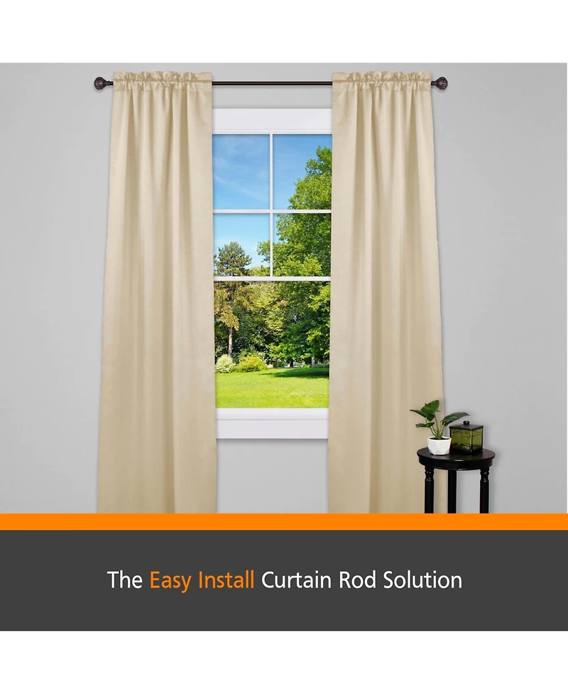 Kenney Fast Fit Easy Install Carey 5/8" Decorative Window Curtain Rod