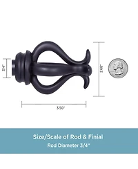 Kenney Kinsley 3/4" Standard Decorative Window Curtain Rod