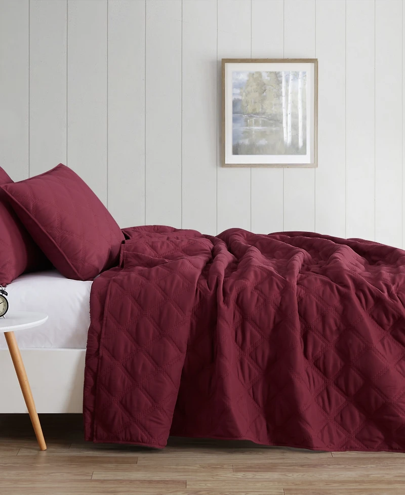 Truly Soft Everyday 3D Puff 3-Pc. Quilt Set, Full/Queen