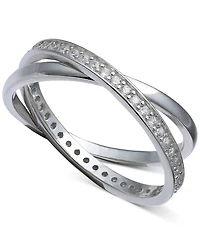 Giani Bernini Cubic Zirconia Crisscross Ring Sterling Silver, Created for Macy's