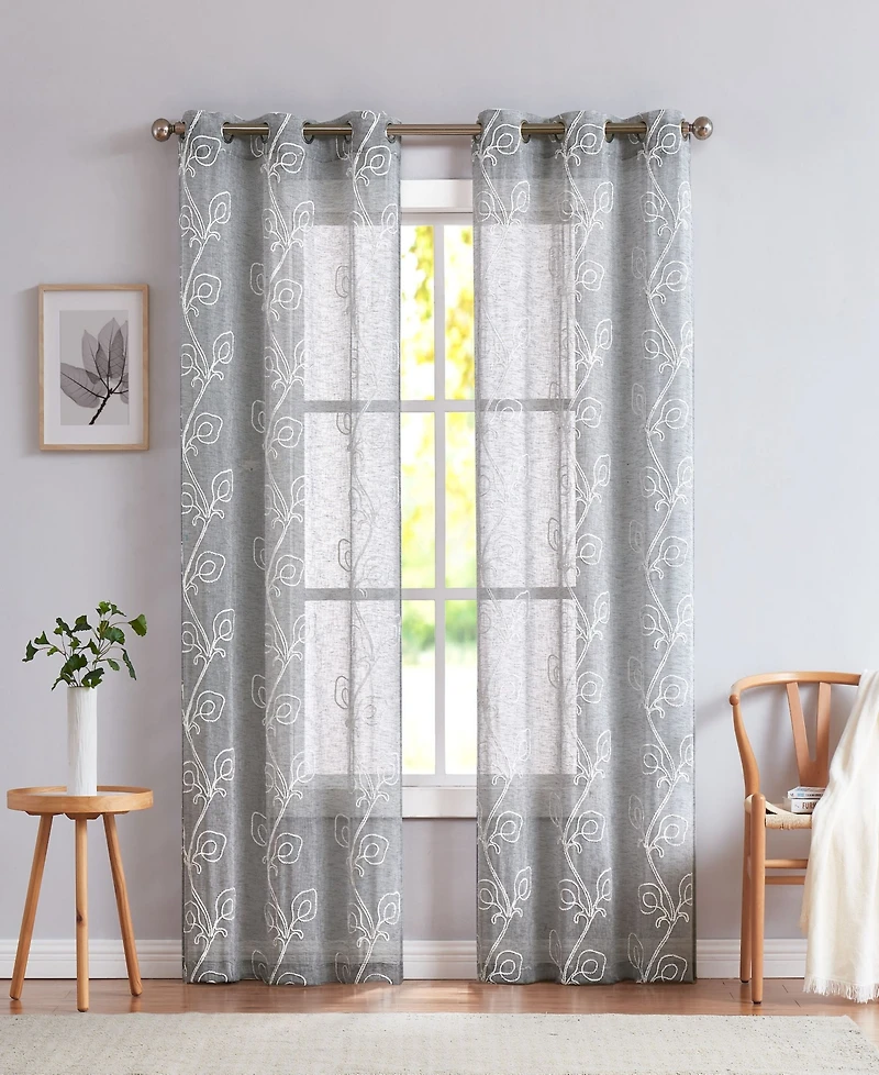 Dainty Home Stella Linen Look 76" W x 84" L Grommet Window Panel Set
