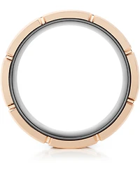 Men's Two-Tone Notched Band Rose & Black Ion-Plated Tantalum
