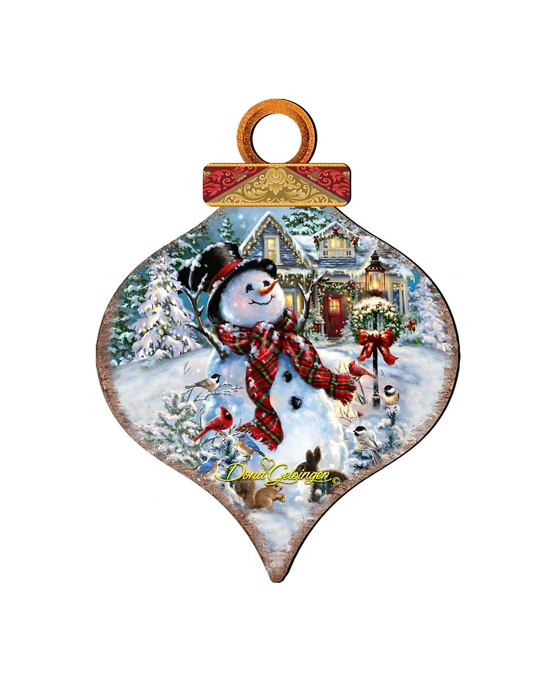 Designocracy An Old Fashioned Christmas Drop Wooden Ornaments, Set of 2