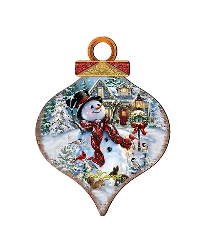 Designocracy An Old Fashioned Christmas Drop Wooden Ornaments, Set of 2