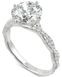 Charles & Colvard Moissanite Twist Engagement Ring (2-1/3 ct. t.w. Dew) 14k White Gold