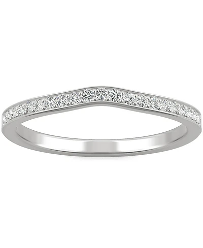 Charles & Colvard Moissanite V-Shape Wedding Band (1/5 ct. t.w. Dew) 14k White Gold