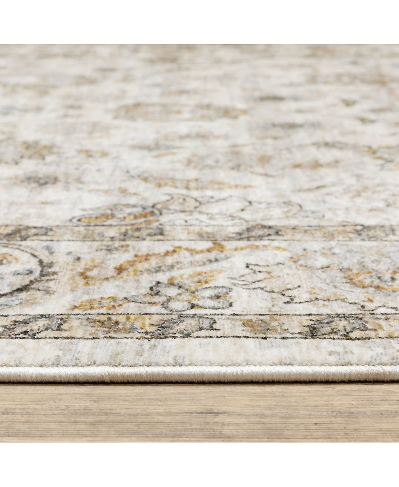 Oriental Weavers Maharaja 70E Ivory and Gray 2'3" x 7'6" Runner Rug