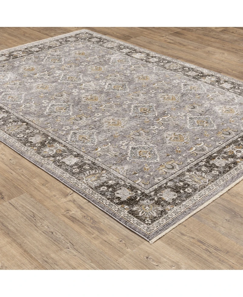 Oriental Weavers Maharaja 91E Gray and Blue 2'3" x 7'6" Runner Rug