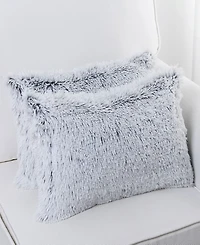 Cheer Collection Shaggy 2-Pack Decorative Pillows, 12" x 20"