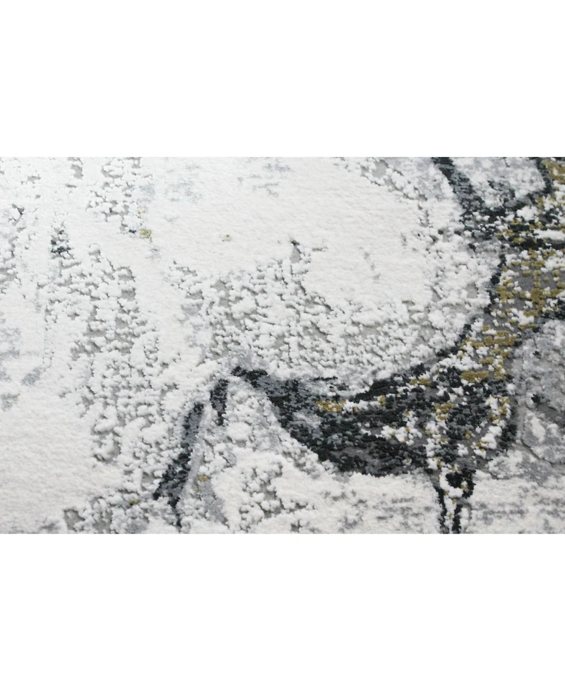 Bashian Charm Cha-01 Gray, Gold 8'6" x 11'6" Area Rug