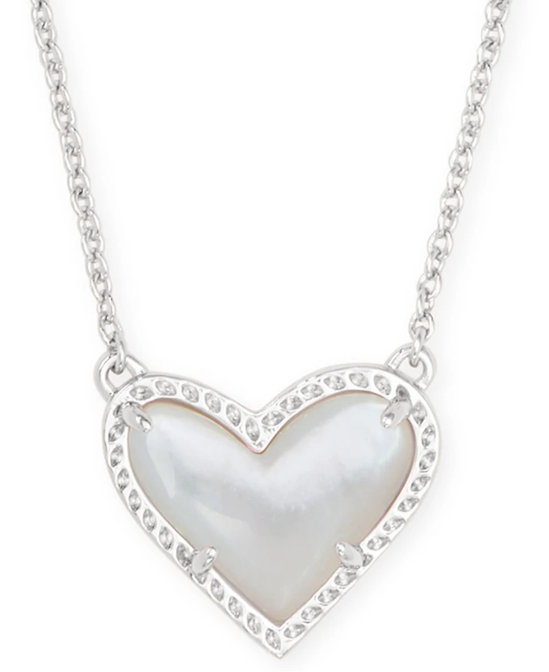 14K Gold Plated and Genuine Stone Kendra Scott Ari Heart Pendant Necklace