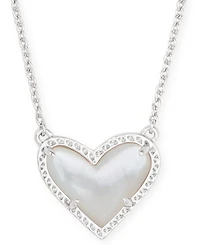 14K Gold Plated and Genuine Stone Kendra Scott Ari Heart Pendant Necklace