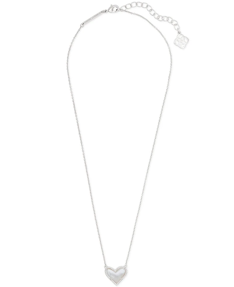 14K Gold Plated and Genuine Stone Kendra Scott Ari Heart Pendant Necklace