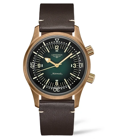 Longines Men's Swiss Automatic Legend Diver Brown Leather Strap Watch 42mm