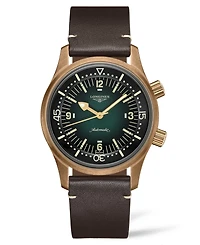 Longines Men's Swiss Automatic Legend Diver Brown Leather Strap Watch 42mm