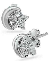 Giani Bernini Cubic Zirconia Star & Moon Stud Earrings in Sterling Silver, Created for Macy's (Also in Gold over Silver)