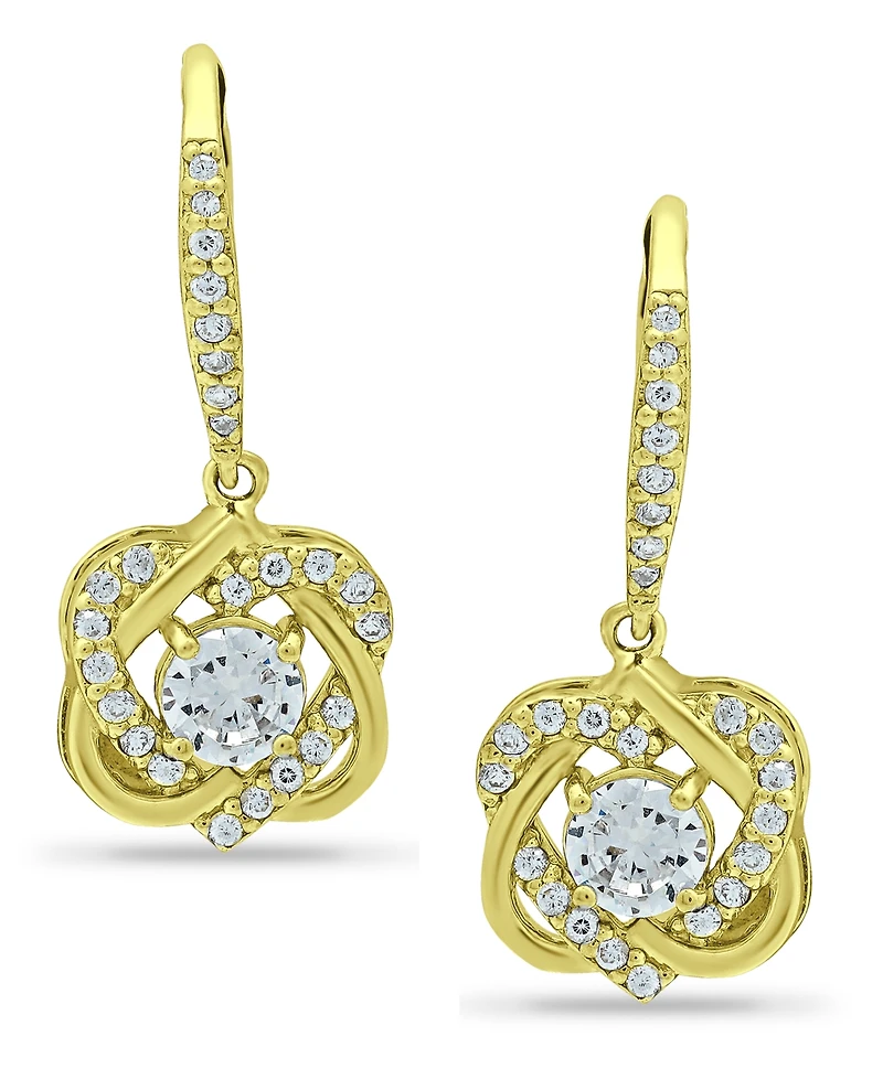 Giani Bernini Cubic Zirconia Cluster Drop Earrings in 18k Gold-Plated Sterling Silver, Created for Macy's