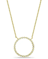 Giani Bernini Cubic Zirconia Open Circle Pendant Necklace in 18k Gold-Plated Sterling Silver, 16" + 2" extender, Created for Macy's