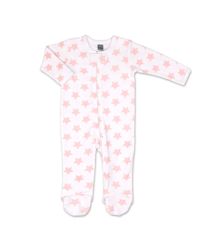 The Peanutshell Baby Girls Sleep N Play Footed Pajamas for Girls, Pink Floral, 3 Pack, to 9 Months