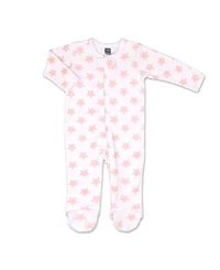 The Peanutshell Baby Girls Sleep N Play Footed Pajamas for Girls, Pink Floral, 3 Pack, to 9 Months
