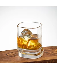 Joyjolt Aqua Vitae Off Base Square Whiskey Glasses, Set of 2