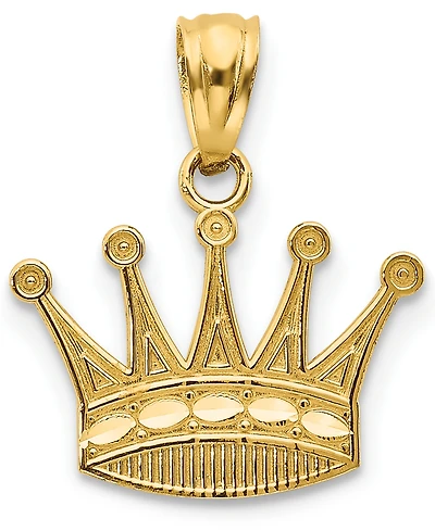 Royal Crown Charm Pendant in 14k Gold