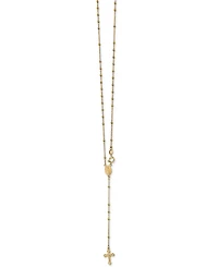 Cross Rosary Lariat Necklace in 14k Yellow Gold, 19 1/2" + 3 1/2" extender