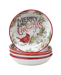 Certified International Evergreen Christmas 4 Piece Soup Bowl