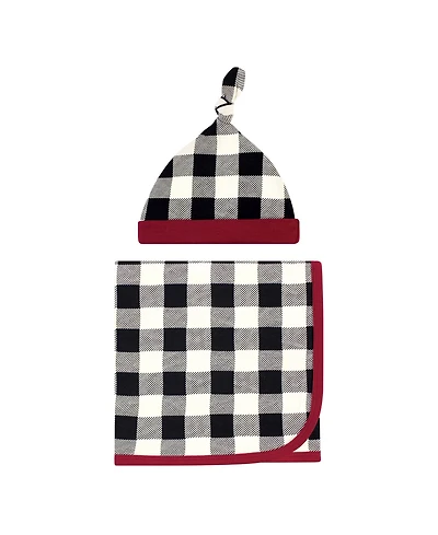 Touched by Nature Unisex Organic Cotton Swaddle Set with Optional Headband or Cap