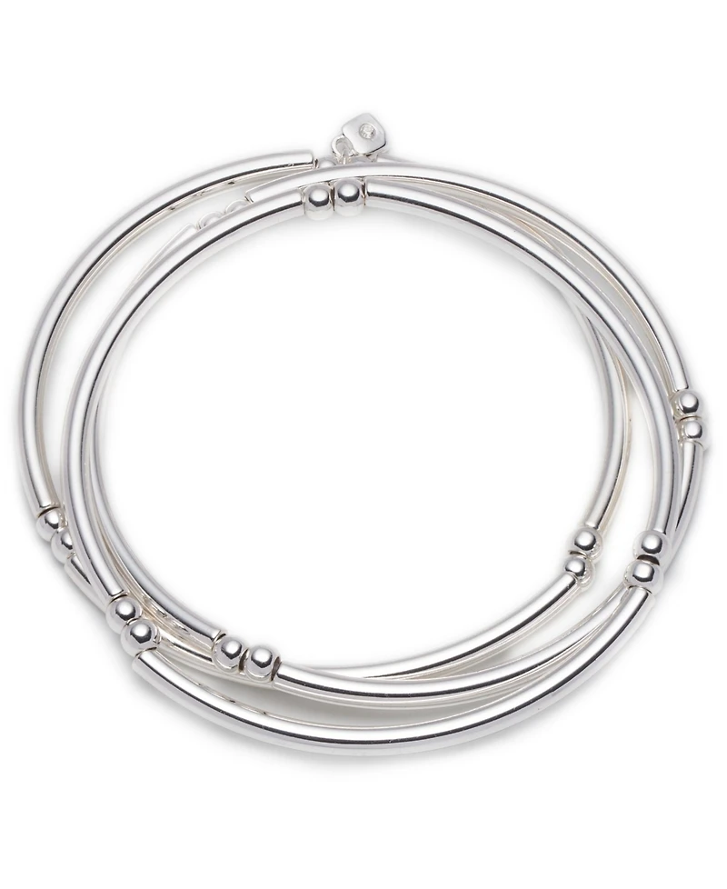 Nine West Stretch Silver Bangles, 3 Set
