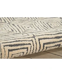 Nourison Home Deco Mod DEC01 Gray and Ivory 3'9" x 5'9" Area Rug