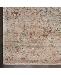 Nourison Home Lucent LCN07 Silver and Red 2'3" x 8' Runner Rug