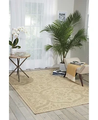 Nourison Home Luminance LUM04 Cream and Mint 5'3" x 7'5" Area Rug