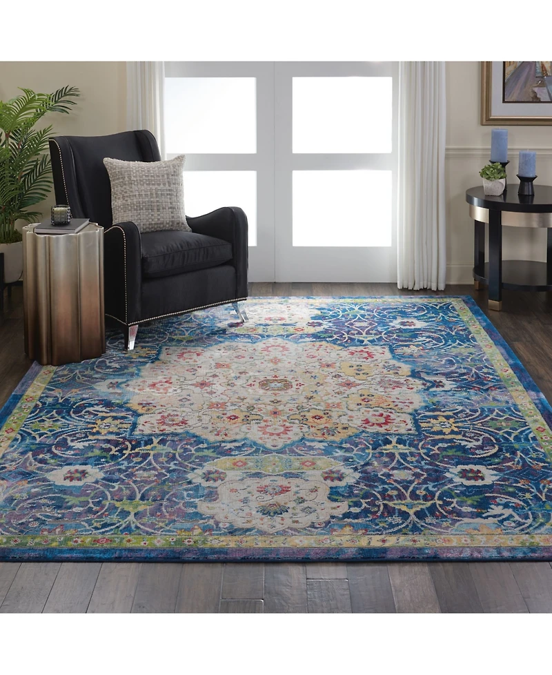 Nourison Home Ankara Global ANR03 Blue 7'10" x 9'10" Area Rug