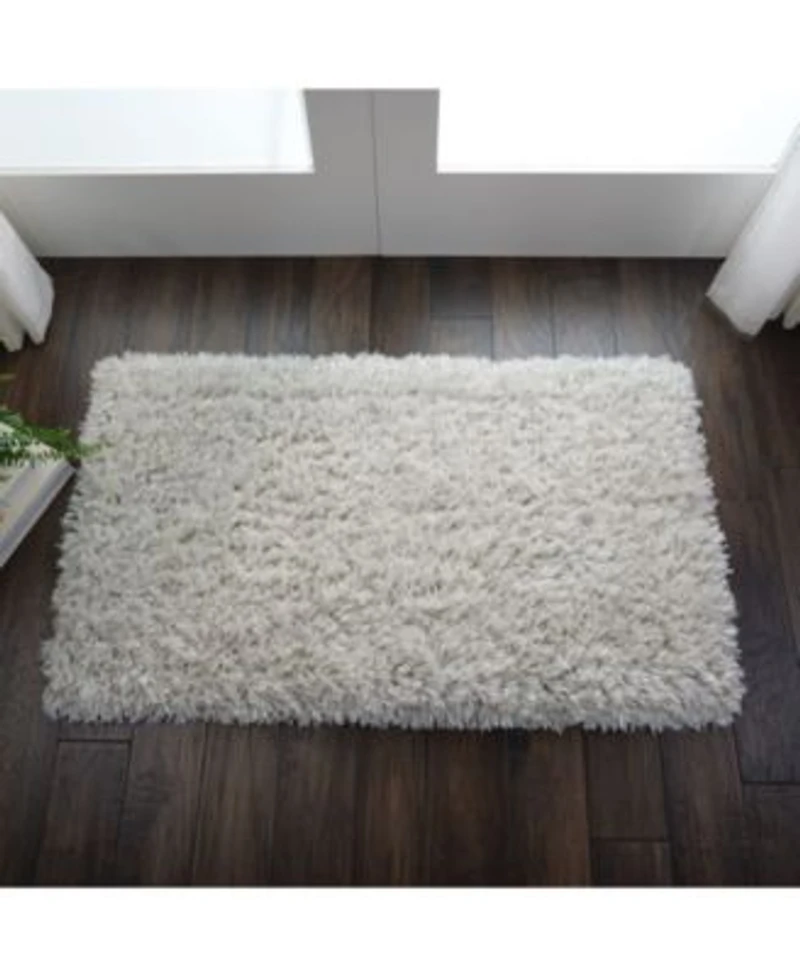 Nourison Home Luxe Shag Lxs01 Silver Rug