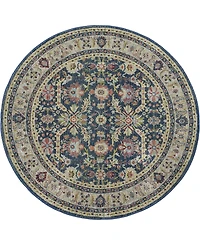 Nourison Home Ankara Global ANR13 Navy and Multi 6' Round Rug