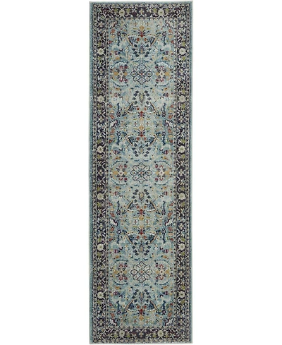 Nourison Home Ankara Global ANR14 Teal and Multi 2' x 6' Runner Rug