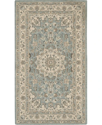 Nourison Home Living Treasures LI15 Aqua and Ivory 2'6" x 4'3" Area Rug