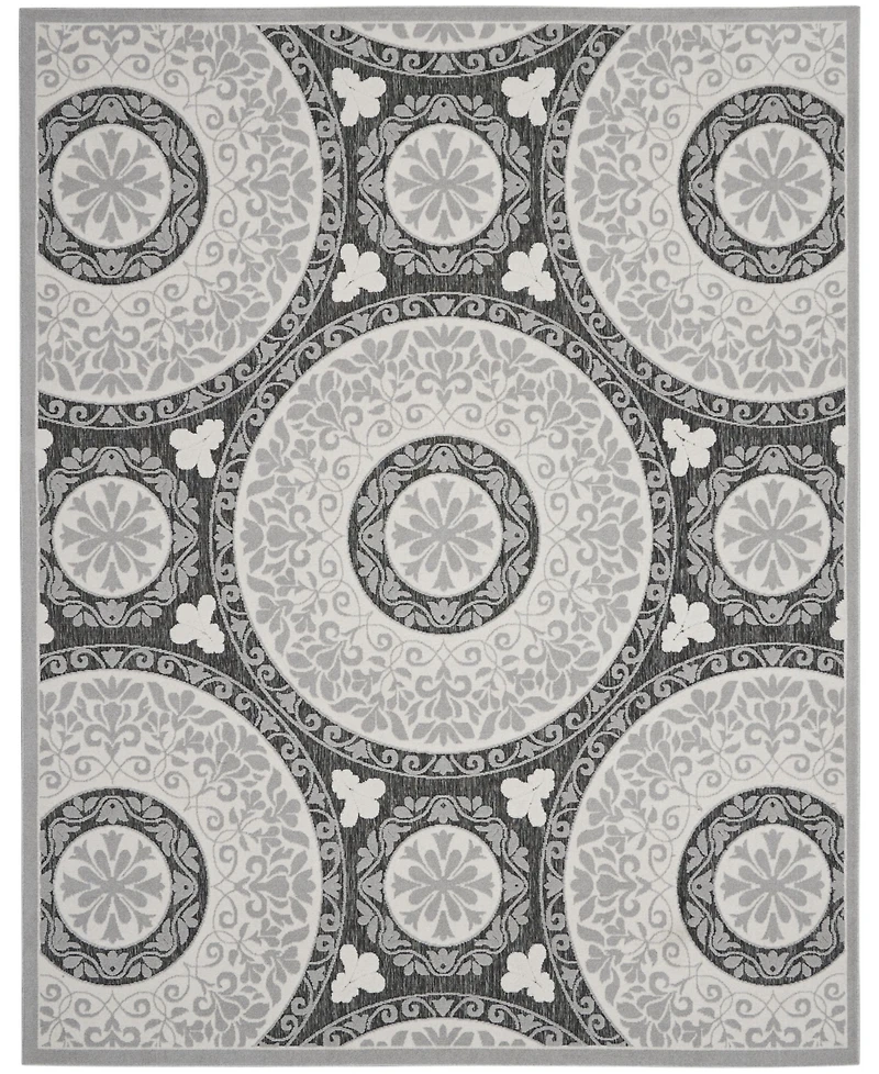 Nourison Home Key Largo KLG03 Gray 8'10" x 11'10" Outdoor Area Rug