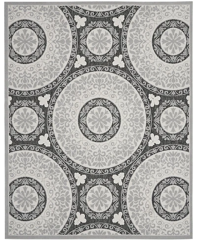 Nourison Home Key Largo KLG03 Gray 8'10" x 11'10" Outdoor Area Rug